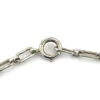 Child’s size 1940s sterling silver bracelet with pink guilloché enamel rose stations and squared oval links