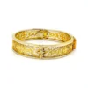 Hinge detail Antique gold filled filigree clamper bracelet with hand carved shell cameo and hidden clasp