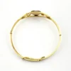 Signed Kiddie Kraft 1/20 12K gold filled sweetheart bangle bracelet with guilloche enamel heart, pink rose, and green leaves