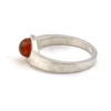 Vintage Modernist sterling silver ring with a round honey colored Baltic amber cabochon.