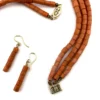 tube coral necklace filigree clasp