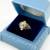 Vintage sterling silver and estimated 8k gold Claddagh ring with crowned heart and Celtic openwork shoulders