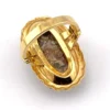 Vintage gold filled Crazy Lace Agate ring with oval cabochon and earthy natural pattern