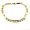 Vintage 14k gold filled chain bracelet with flat textured curb links and lobster clasp