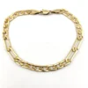 Vintage 14k gold filled chain bracelet with flat textured curb links and lobster clasp