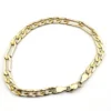 Vintage 14k gold filled chain bracelet with flat textured curb links and lobster clasp