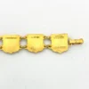 Vintage Canada souvenir bracelet with colorful enameled provincial shield links and gold plated finish