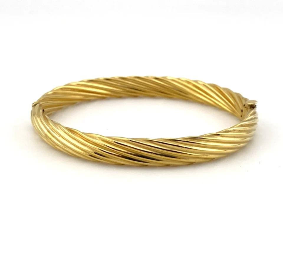 Carl Art 14k Gold Filled Twisted Rope Bangle Bracelet