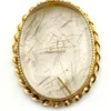 Gold rutilated quartz pendant necklace with oval cabochon and 12k rolled gold chain

8) Short Description