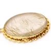 Gold rutilated quartz pendant necklace with oval cabochon and 12k rolled gold chain

8) Short Description