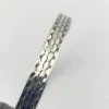 Vintage Beau Sterling silver bangle bracelet with stamped geometric pattern.