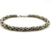 Vintage sterling silver Byzantine chain bracelet with spring ring clasp and longer unisex fit