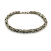 Vintage sterling silver Byzantine chain bracelet with spring ring clasp and longer unisex fit