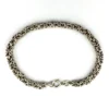 Vintage sterling silver Byzantine chain bracelet with spring ring clasp and longer unisex fit