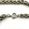Vintage sterling silver Byzantine chain bracelet with spring ring clasp and longer unisex fit