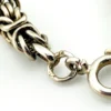 Vintage sterling silver Byzantine chain bracelet with spring ring clasp and longer unisex fit