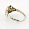 Vintage sterling silver and estimated 8k gold Claddagh ring with crowned heart and Celtic openwork shoulders