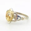 Vintage sterling silver and estimated 8k gold Claddagh ring with crowned heart and Celtic openwork shoulders