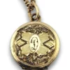 Tiny antique Victorian round initial D locket necklace with chased cover and 1/10 14K gold filled tight curb chain