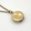 Tiny antique Victorian round initial D locket necklace with chased cover and 1/10 14K gold filled tight curb chain