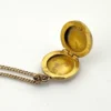 Tiny antique Victorian round initial D locket necklace with chased cover and 1/10 14K gold filled tight curb chain