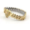 Vintage child’s size 1/20 12K gold filled Bellavance expansion bracelet with engraved heart centerpiece and raised floral links