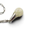 Vintage floating opal sterling silver pendant necklace with liquid filled glass orb and 24 inch chain