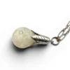 Vintage floating opal sterling silver pendant necklace with liquid filled glass orb and 24 inch chain