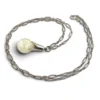 Vintage floating opal sterling silver pendant necklace with liquid filled glass orb and 24 inch chain