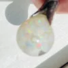 Vintage floating opal sterling silver pendant necklace with liquid filled glass orb and 24 inch chain