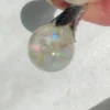 Vintage floating opal sterling silver pendant necklace with liquid filled glass orb and 24 inch chain