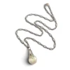 Vintage floating opal sterling silver pendant necklace with liquid filled glass orb and 24 inch chain