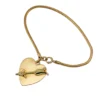Vintage Forstner 12k gold filled heart and arrow charm bracelet on snake chain