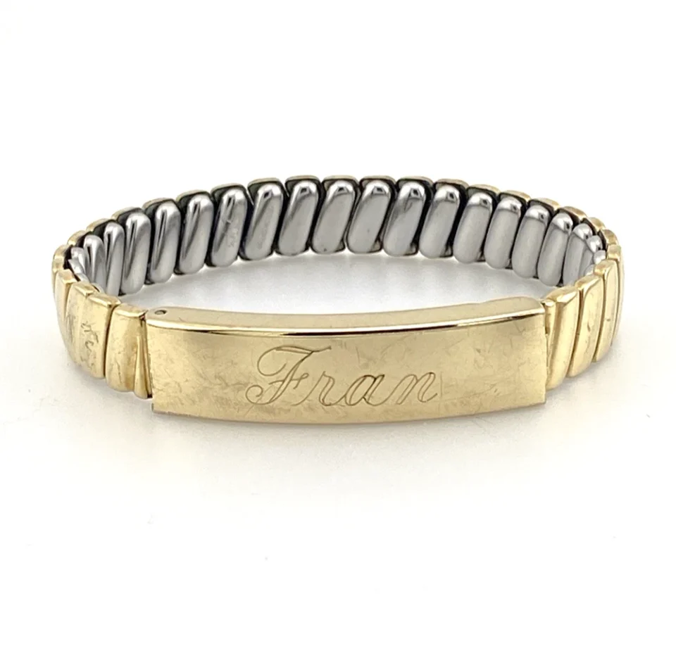 Vintage Foster Gold Filled ID Locket Bracelet Inscribed Fran