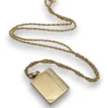 Vintage H.F.B. 1/20 12K gold filled book locket necklace with Valley Forge Military Academy seal on white mother of pearl and 17.5 inch rope chain