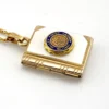 Vintage H.F.B. 1/20 12K gold filled book locket necklace with Valley Forge Military Academy seal on white mother of pearl and 17.5 inch rope chain