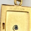Vintage H.F.B. 1/20 12K gold filled book locket necklace with Valley Forge Military Academy seal on white mother of pearl and 17.5 inch rope chain