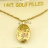 Vintage new old stock PPC 14K gold filled engraved oval locket necklace in original blue box with sealed 18 inch chain