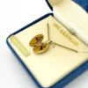 Vintage new old stock PPC 14K gold filled engraved oval locket necklace in original blue box with sealed 18 inch chain
