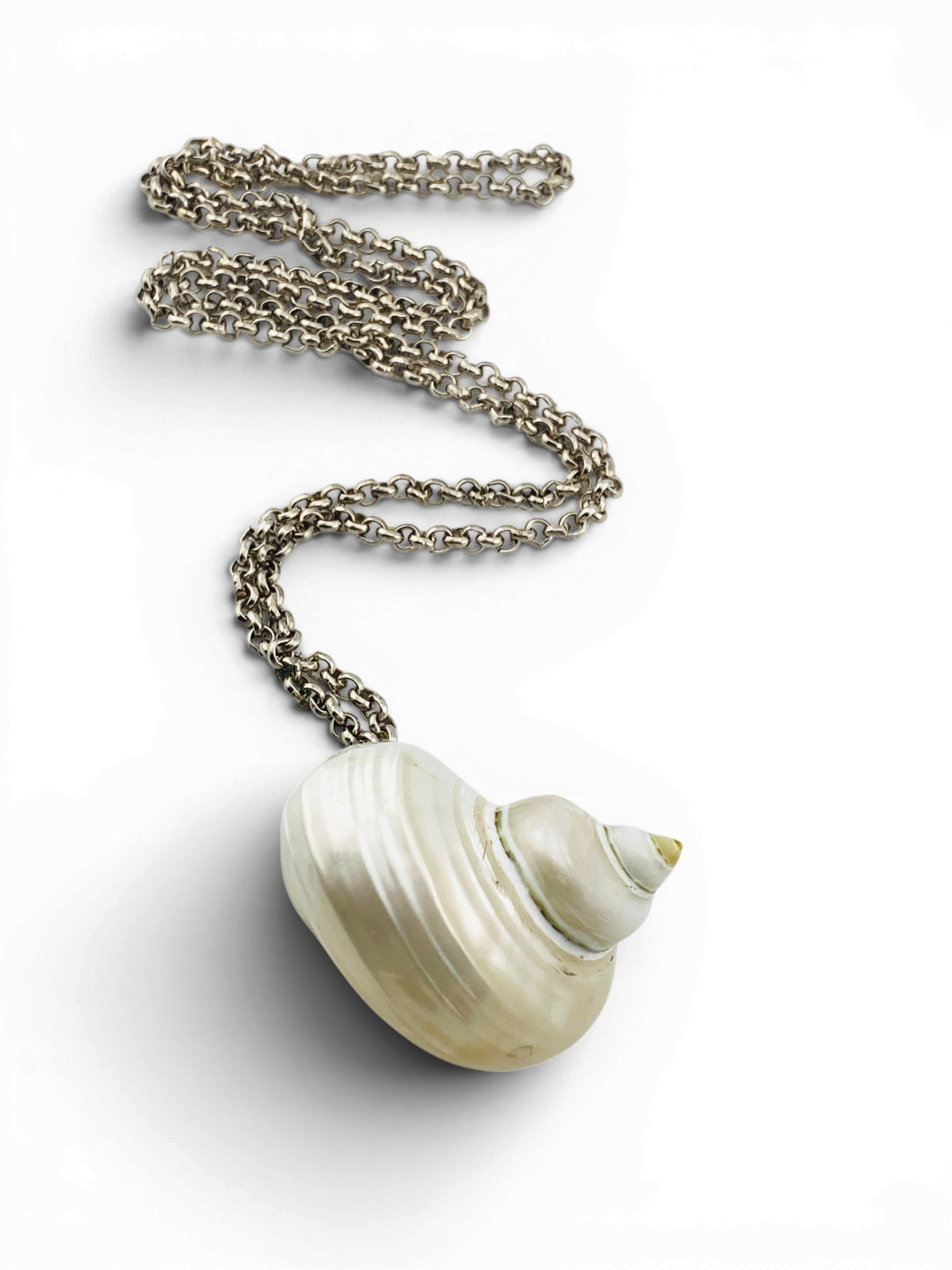 Vintage Real Shell Locket Necklace Secret Box Pendant