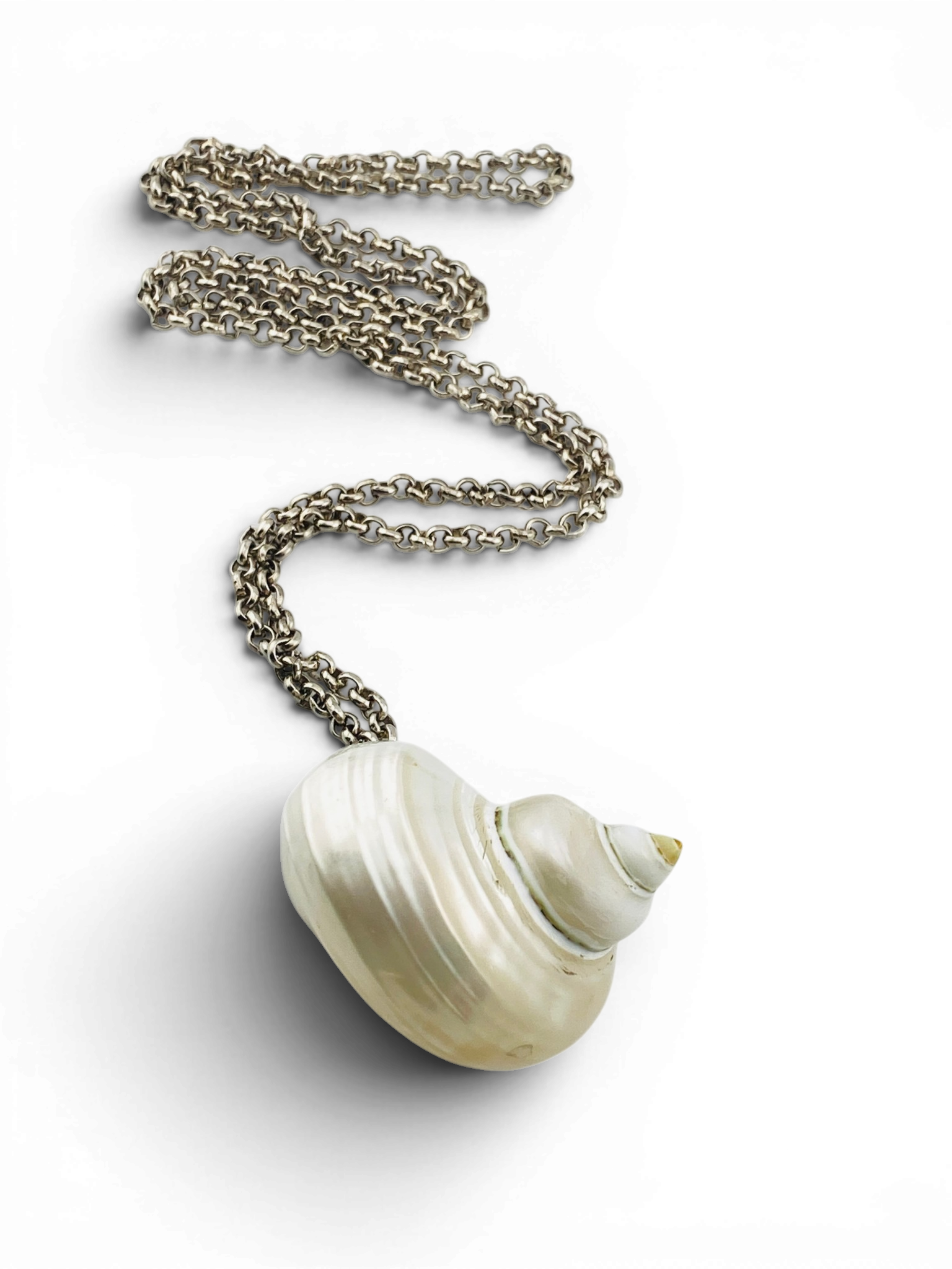 Vintage Real Shell Locket Necklace Secret Box Pendant