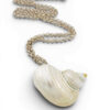 Vintage Real Shell Locket Necklace Secret Box Pendant