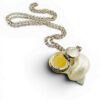 Vintage Real Shell Locket Necklace Secret Box Pendant
