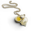 Vintage Real Shell Locket Necklace Secret Box Pendant