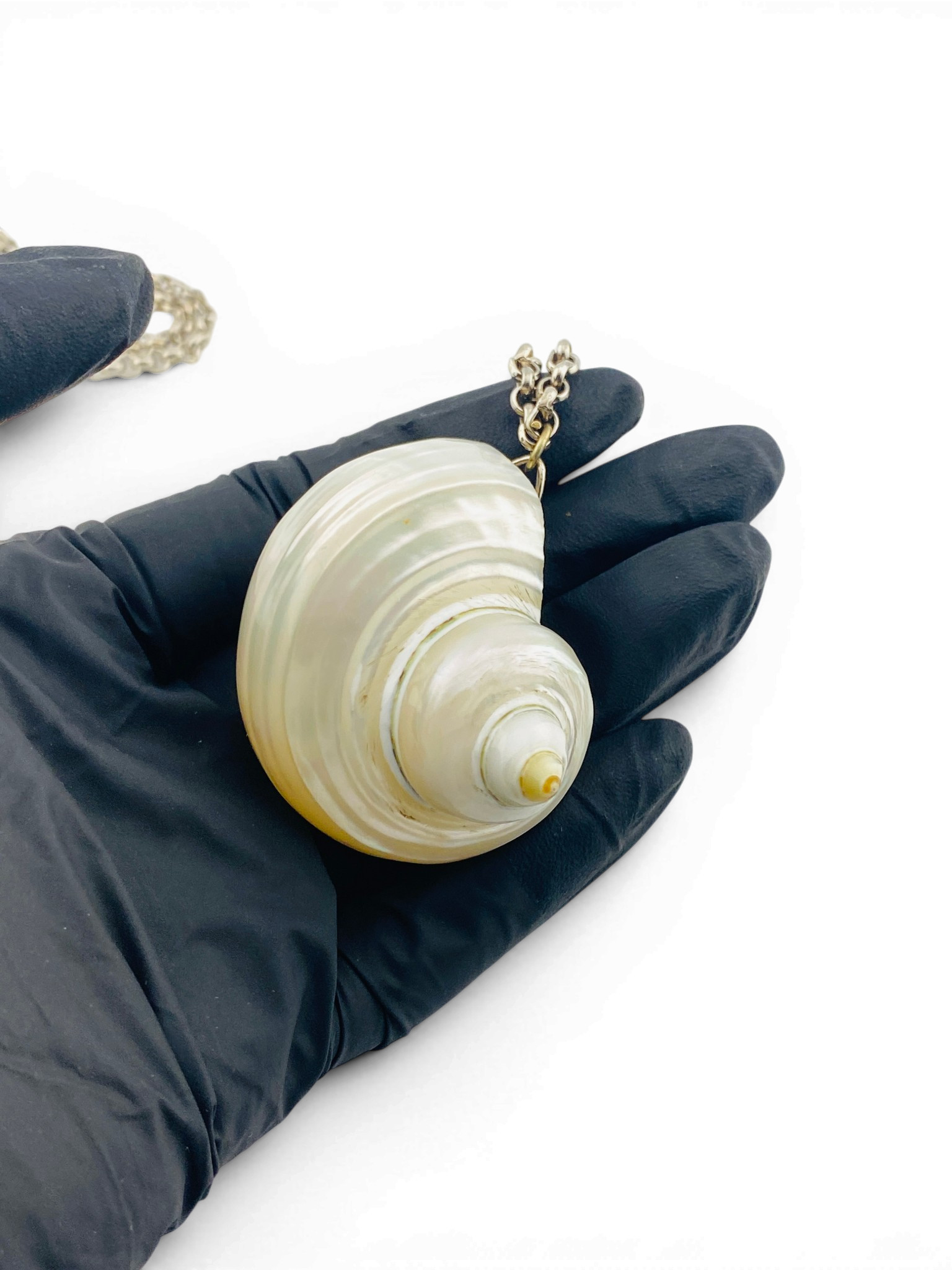 Vintage Real Shell Locket Necklace Secret Box Pendant