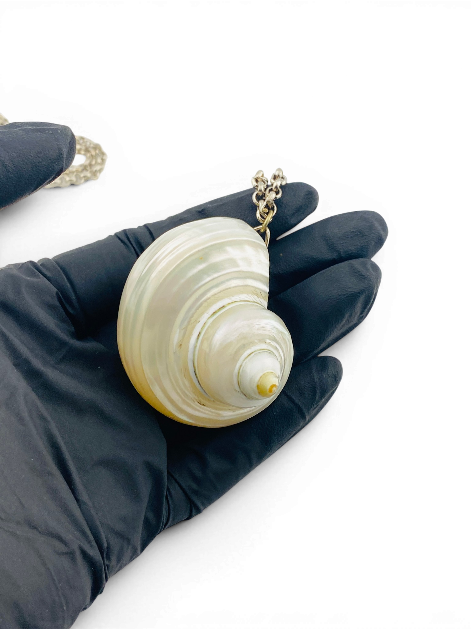 Vintage Real Shell Locket Necklace Secret Box Pendant