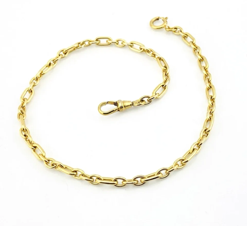 Vintage 12K Gold Filled Pocket Watch Chain with Chunky Oval Links