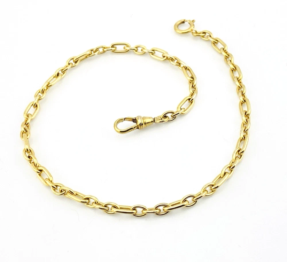 Vintage 12K gold filled pocket watch chain with dog clip
