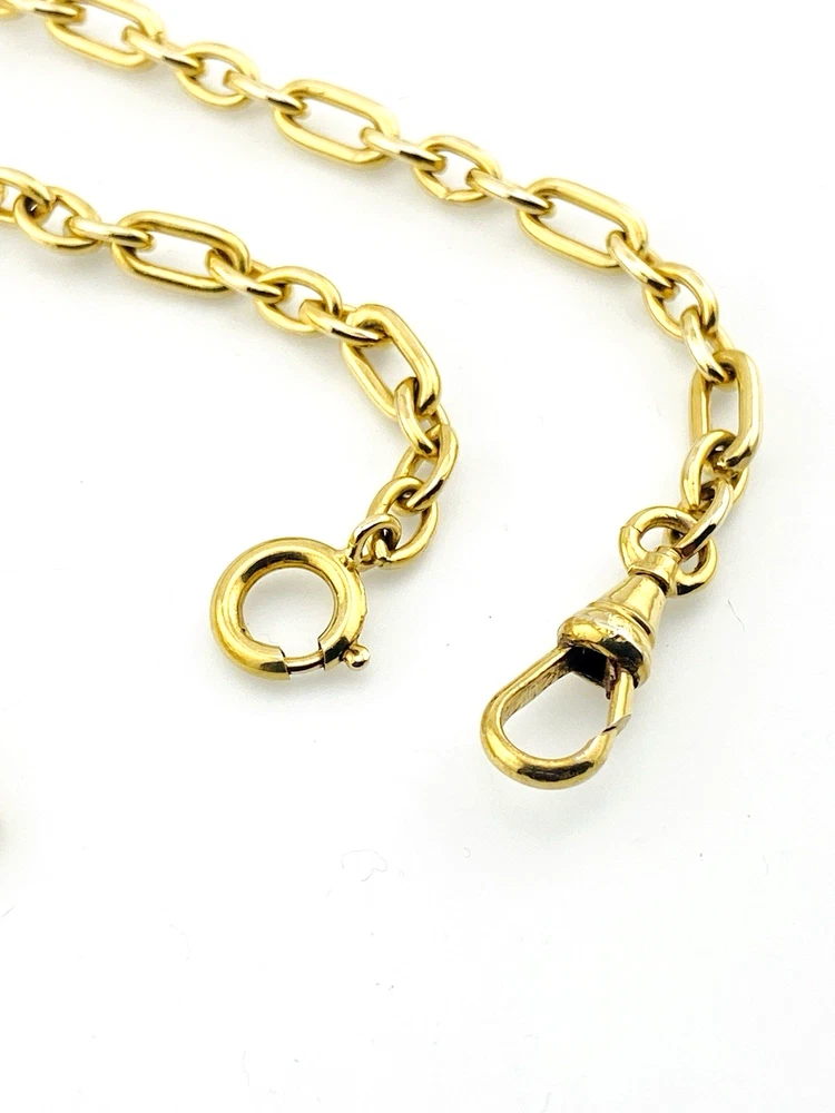 Vintage 12K gold filled pocket watch chain with dog clip