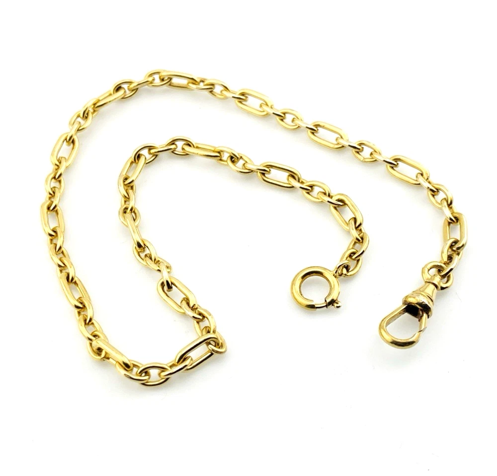 Vintage 12K gold filled pocket watch chain with dog clip